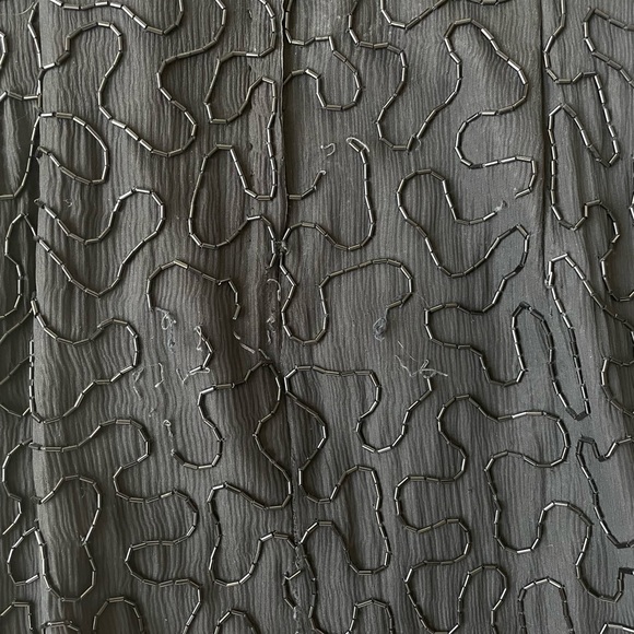 gatsby/flapper inspired vintage Sténay 1980s gold + black beaded dress - Picture 6 of 6